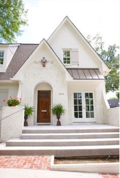 white painted brick 